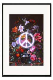 Gerahmter Kunstdruck Frieden &amp; Blumen