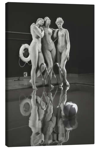 Canvas print Three Graces by the Pool