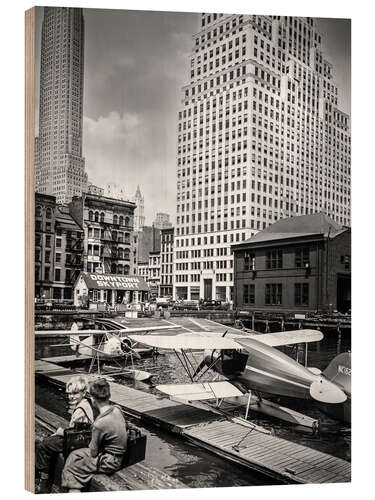 Tableau en bois Historisches New York: Downtown Skyport, Manhattan, 1936