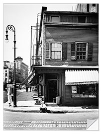 Selvklebende plakat Historisches New York: Christopher and Bleecker Streets, Manhattan, 1936