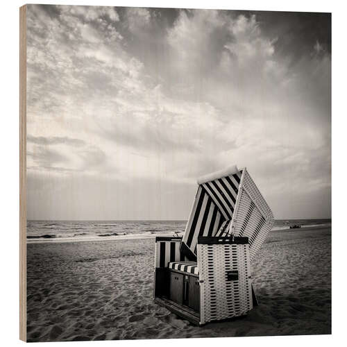 Holzbild Strandkorb in Kampen auf Sylt