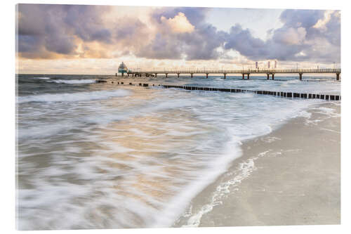 Obraz na szkle akrylowym Zingst pier at sunrise