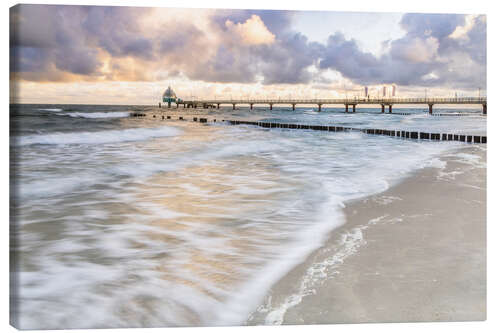 Lærredsbillede Zingst pier at sunrise