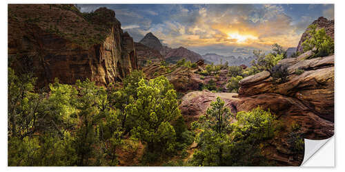 Selvklebende plakat Zion Canyon Overlook