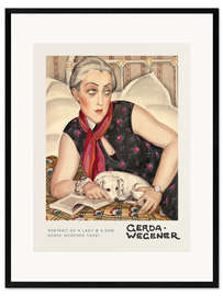 Impression artistique encadrée Portrait of a Lady and a Dog