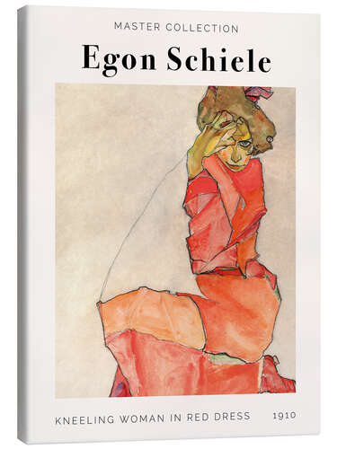Canvastavla Kneeling Woman in Red Dress, 1910