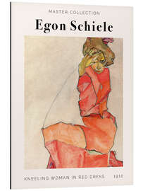 Magnettafel Kneeling Woman in Red Dress, 1910