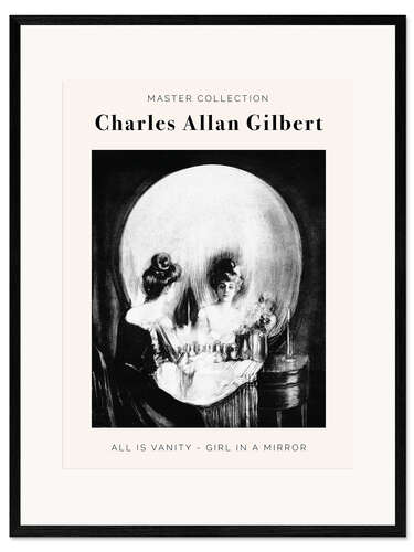 Gerahmter Kunstdruck All is Vanity – Girl in a Mirror