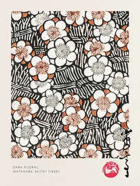 Magnettafel Dark Floral