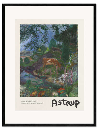 Plakat artystyczny premium w ramie Cows Grazing