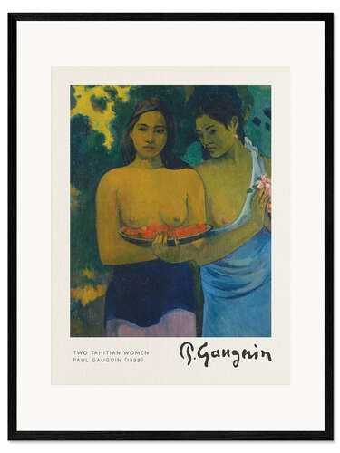 Inramat konsttryck Two Tahitian Women