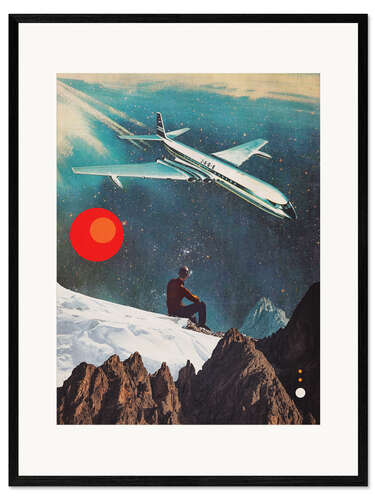 Ingelijste kunstdruk Retro Voyager