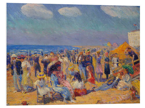 Foam board print Crowd at the seashore, 1910