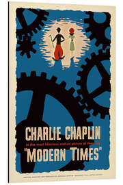 Stampa su alluminio "Modern times", Charlie Chaplin, 1936