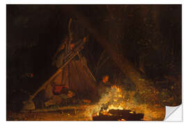 Selvklebende plakat Camp fire, 1880