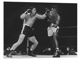 Hartschaumbild Rocky Graziano &amp; Sugar Ray Robinson, Meisterschaft im Mittelgewicht, 1952