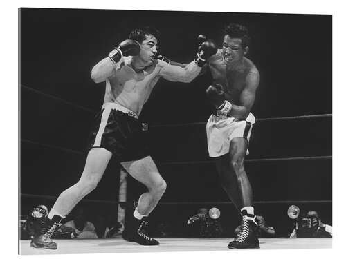 Quadro em plexi-alumínio Rocky Graziano & Sugar Ray Robinson, middleweight champiosnhip, 1952