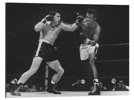 Magnettafel Rocky Graziano &amp; Sugar Ray Robinson, Meisterschaft im Mittelgewicht, 1952