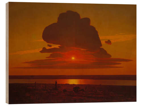 Holzbild Sonnenuntergang am Dnepr, ca. 1905