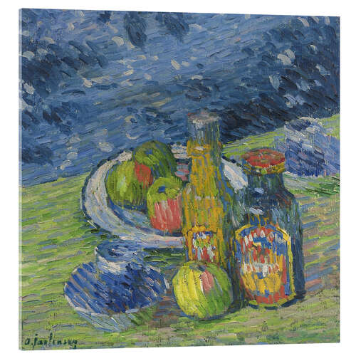 Acrylic print Still Life with Bottles and Fruit, 1900