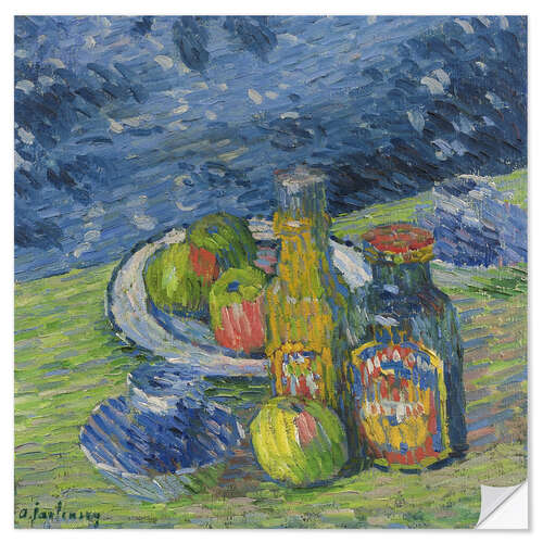 Naklejka na ścianę Still Life with Bottles and Fruit, 1900