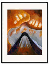 Gerahmter Kunstdruck Berg und Himmel, 19125