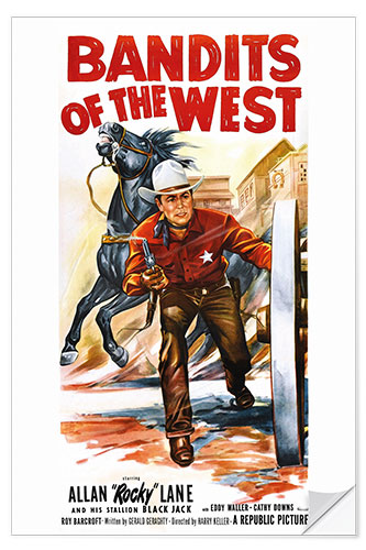 Sisustustarra "Bandits of the west", Allan 'Rocky' Lane, 1953