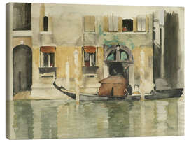 Tableau sur toile Venetian Gondola in Front of a House