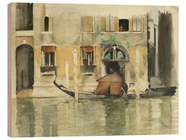 Wood print Venetian Gondola in Front of a House