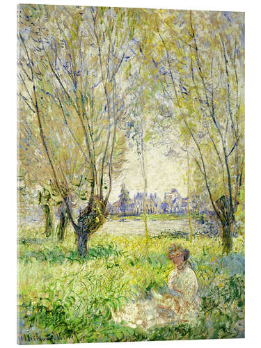 Tableau en verre acrylique Femme assise sous les saules, 1880