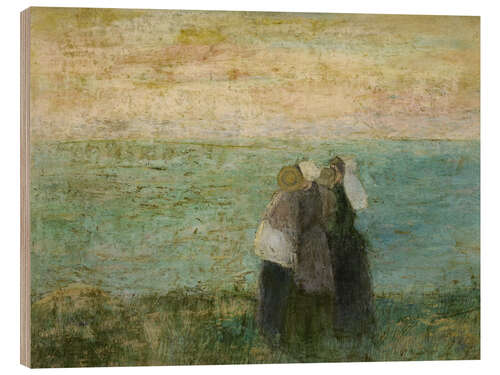 Wood print Women at the Sea