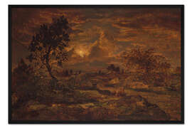 Gerahmter Kunstdruck Sonnenuntergang bei Arbonne, ca. 1860