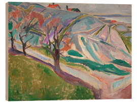 Holzbild Landschaft, Kragerom, 1912