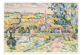 Tableau  Petit Andely - The River Bank, ca. 1920 - Paul Signac