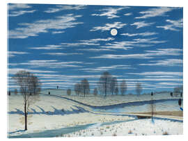 Tableau en verre acrylique Winter scene in moonlight, 1869