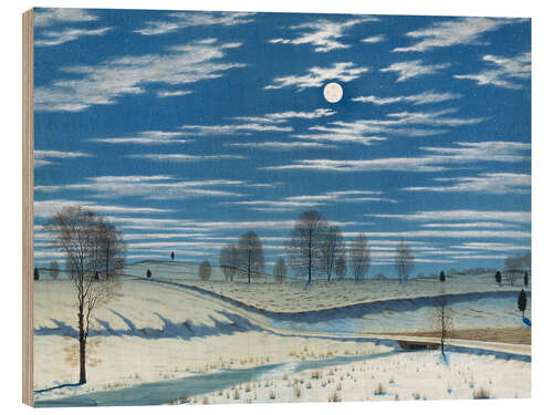 Wood print Winter scene in moonlight, 1869