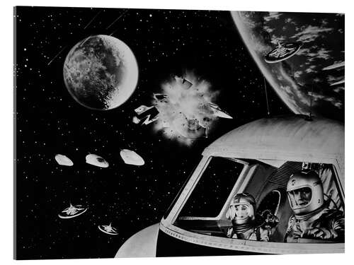 Acrylglasbild Battle in outer space - Kampf im Weltraum, 1959