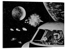 Acrylglasbild Battle in outer space - Kampf im Weltraum, 1959