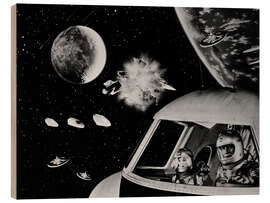 Holzbild Battle in outer space - Kampf im Weltraum, 1959