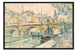 Gerahmter Kunstdruck Schlepper an der Pont Neuf, Paris, 1923