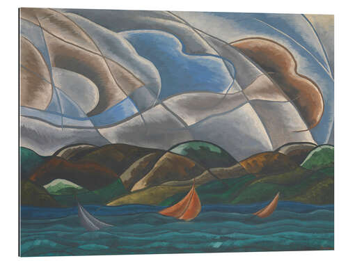 Quadro em plexi-alumínio Clouds and water, 1930