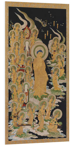 Foam board print Buddha and attendants, 17th-18th c.