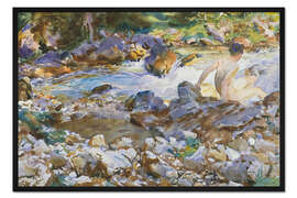 Gerahmter Kunstdruck Gebirgsbach, ca. 1912