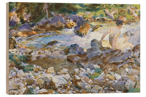 Tableau en bois Mountain stream, ca. 1912