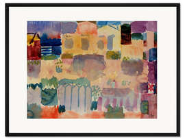 Gerahmter Kunstdruck Garten in St. Germain, Europäisches Viertel nahe Tunis, 1914