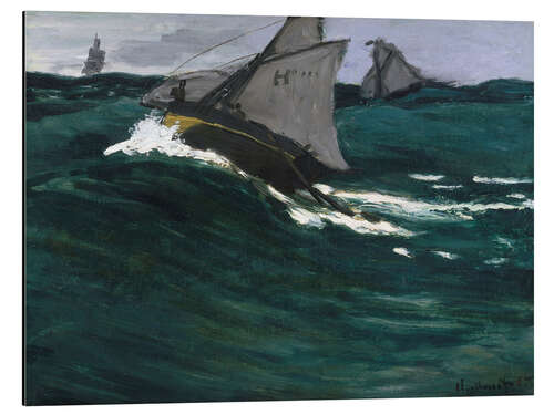 Tableau en aluminium La vague verte, vers 1866