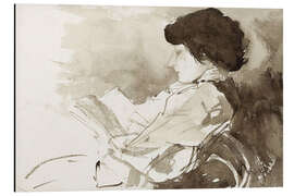 Magnettafel Profil einer lesenden Frau