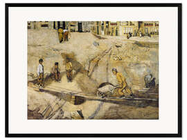 Inramat konsttryck Building Site in Amsterdam, 1889