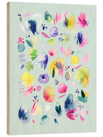 Tableau en bois Abstract Summer Flowers