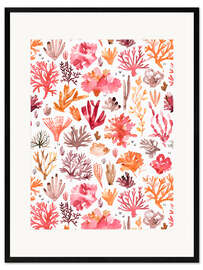 Innrammet kunsttrykk Corals Reef Red